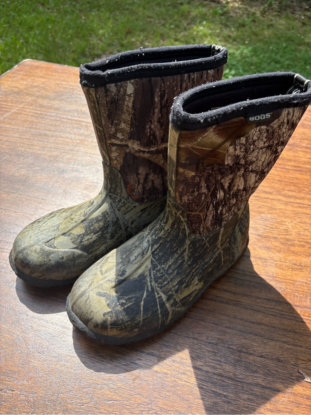 Bogs Realtree-Style Camo Pull-On Waterproof Boots - Green/Brown